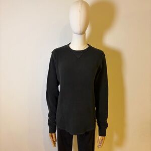 Ralph Lauren Rugby Youth Big Boys Black Waffle Knit Thermal Shirt Size M